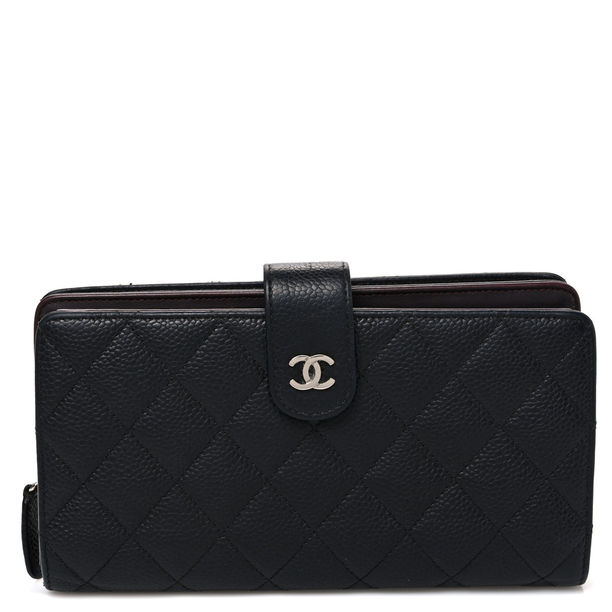 Chanel Caviar Quilted CC French Long Wallet Black 1 of 9