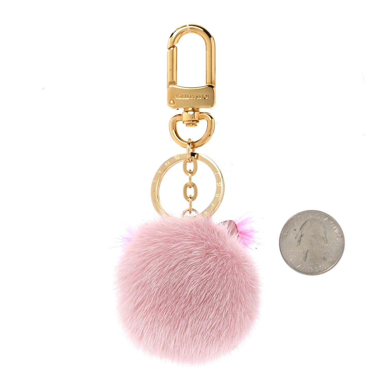 Louis Vuitton Calfskin Mink Fur Wild Pig Bag Charm Key Holder 2 of 5