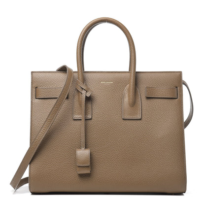 Saint Laurent Grained Calfskin Small Sac De Jour Taupe 1 of 12
