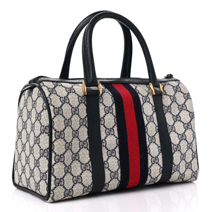Gucci Monogram Vintage Web Boston Navy 3 of 12