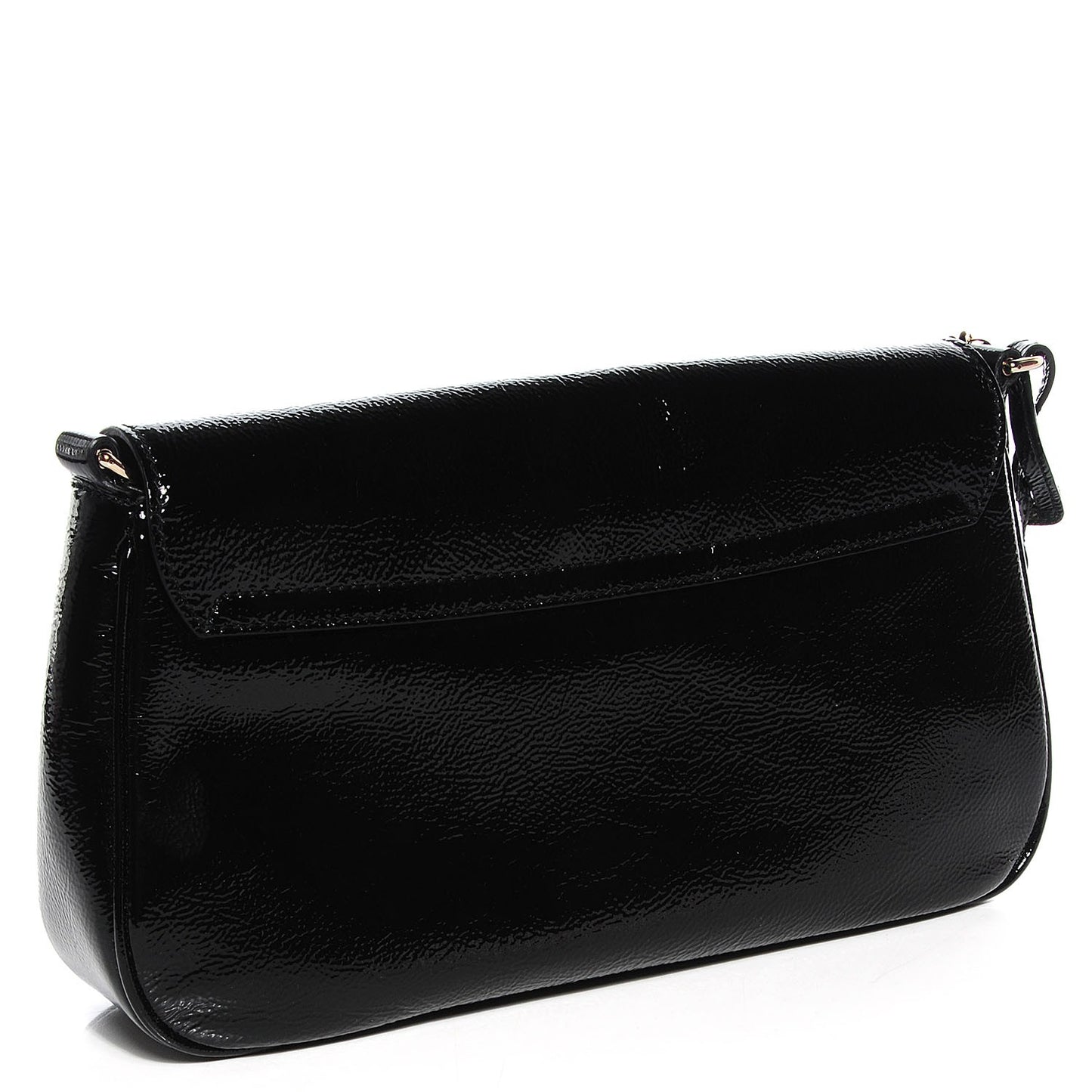 Patent Medium Soho Flap Crossbody Black