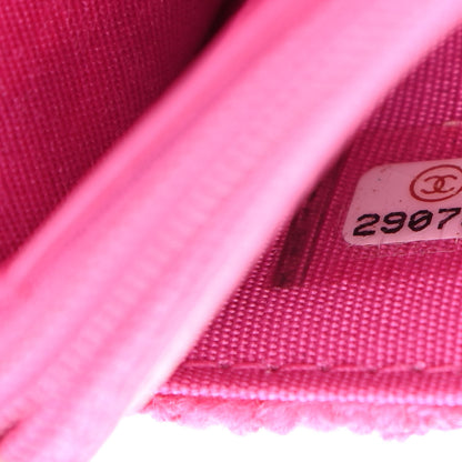 Chanel Wool Tweed Lambskin Quilted Chanel 19 Wallet On Chain WOC and Coin Purse Fuchsia 9 of 13