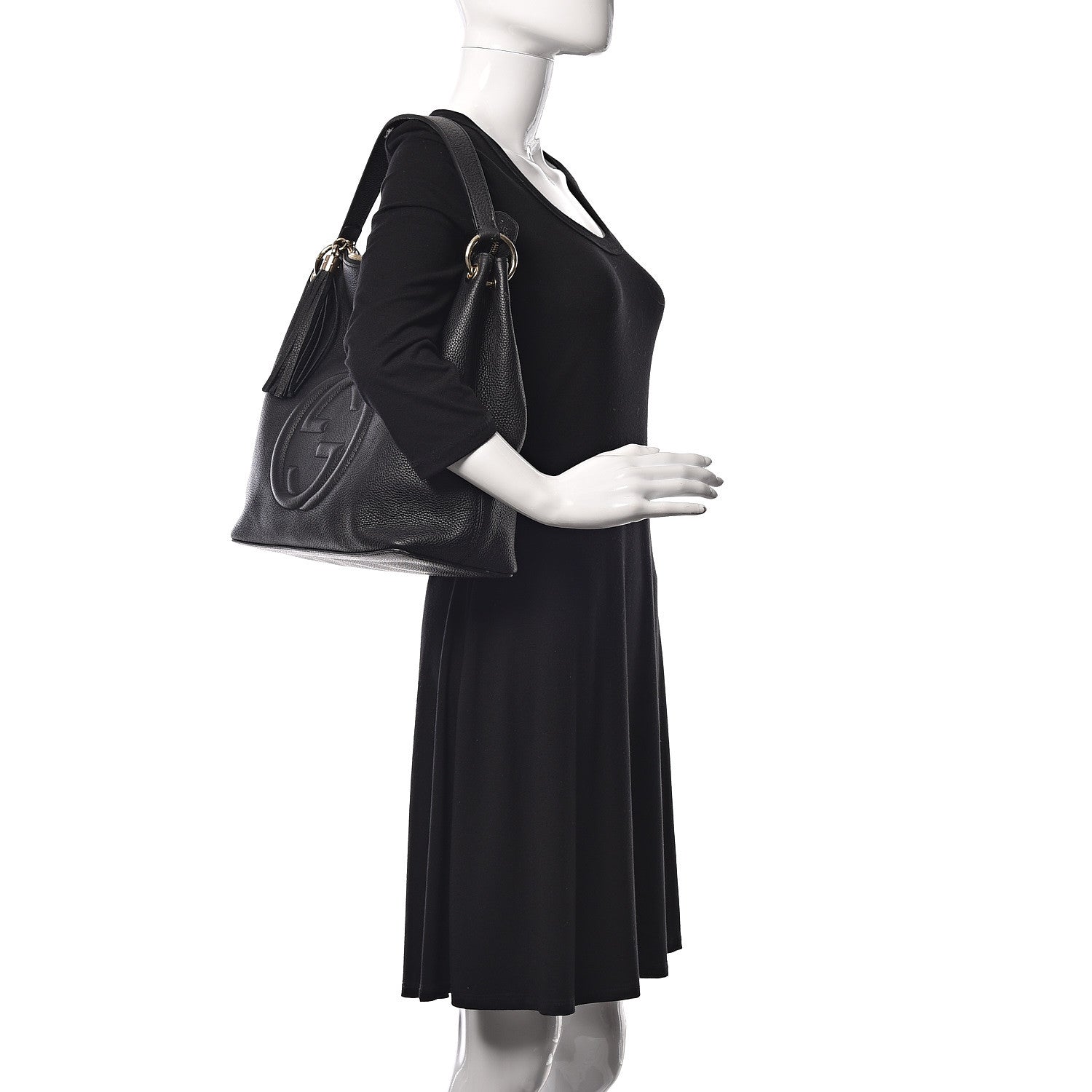 Gucci Pebbled Calfskin Large Soho Hobo Black 2 of 11
