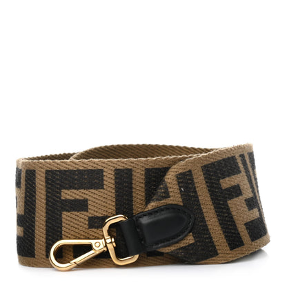 Fendi Canvas Calfskin FF 1974 Studded Strap You Fango Marrone Ebano 1 of 4