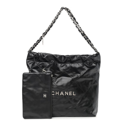 Chanel Shiny Calfskin Quilted Small Chanel 22 Black 1 of 12