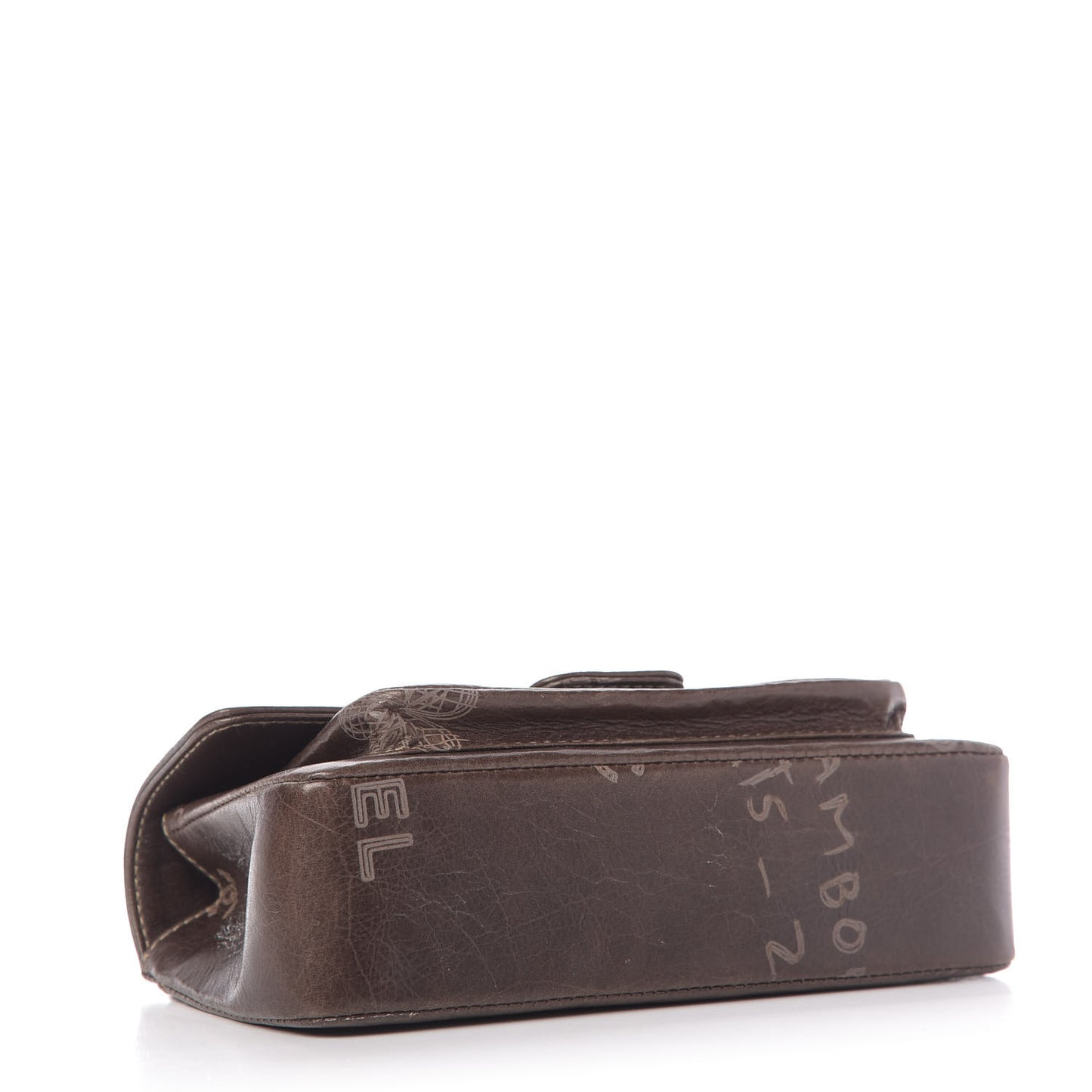 Calfskin Graffiti Flap Brown
