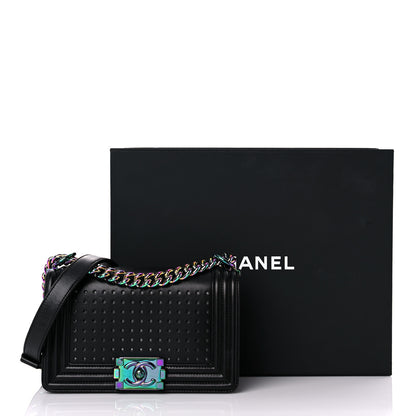 Chanel Lambskin LED Iridescent Metal Small Boy Flap Black Multicolor 16 of 16