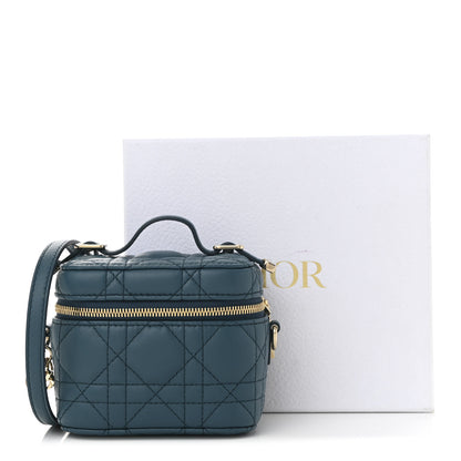 Christian Dior Lambskin Cannage Micro Lady Dior Vanity Case Deep Ocean 10 of 10