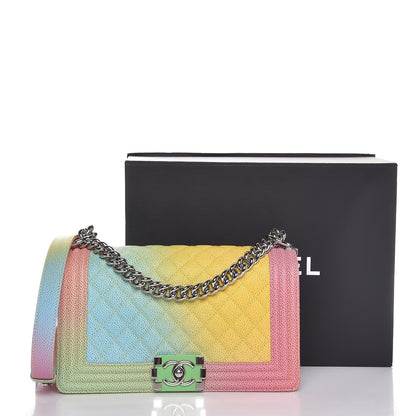Chanel Caviar Quilted Medium Cuba Rainbow Boy Flap Multicolor 8 of 8