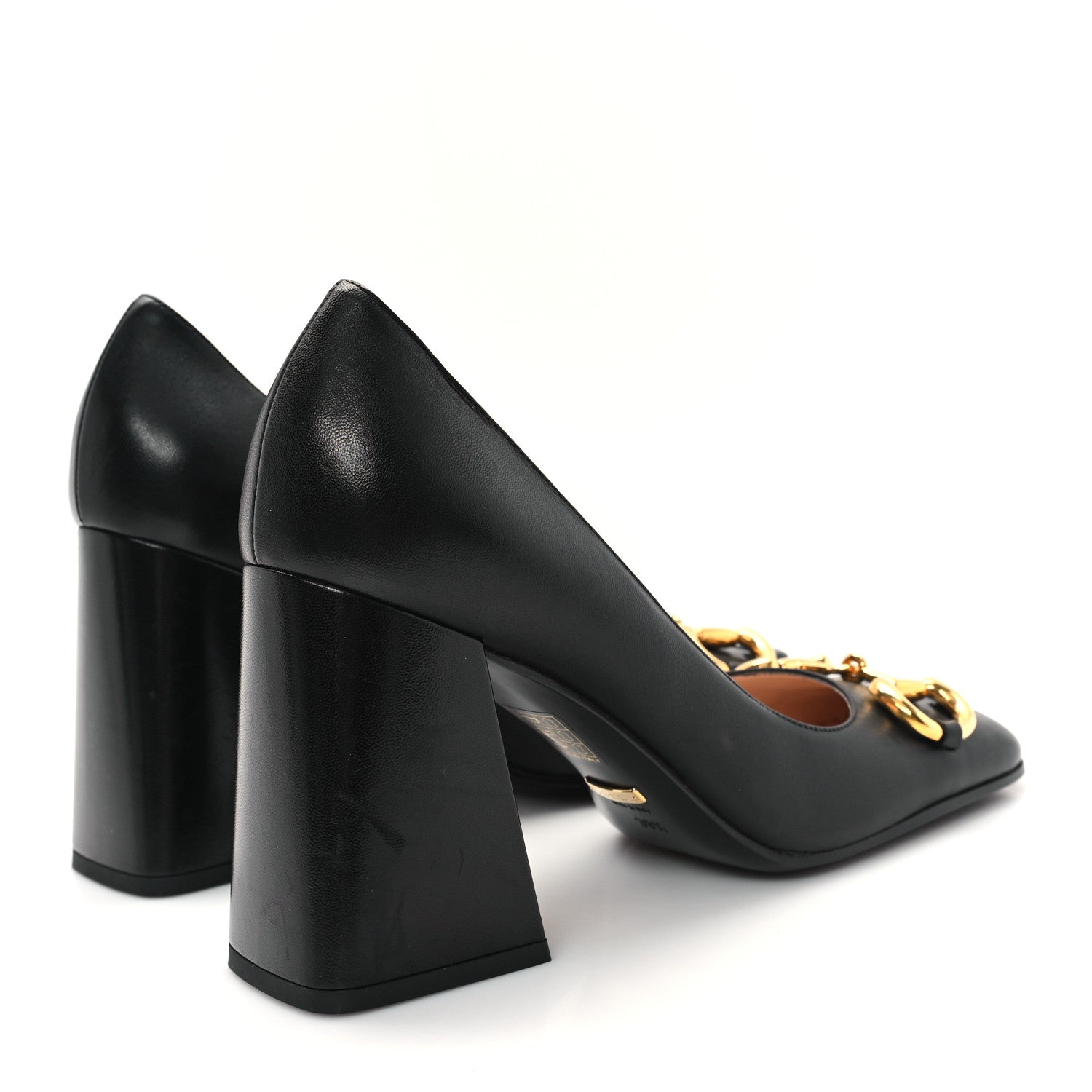 Gucci Malaga Kid Horsebit 75mm Pumps 39.5 Black 5 of 9