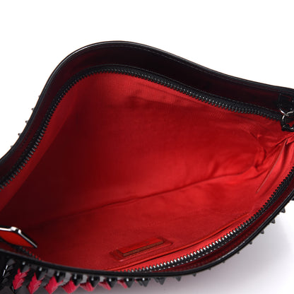 Christian Louboutin Patent Panettone Spiked Valentines Clutch Bag Black Fuchsia 5 of 11