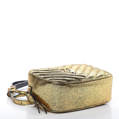 Saint Laurent Crinkled Metallic Calfskin Matelasse Monogram Lou Belt Bag Gold 4 of 8