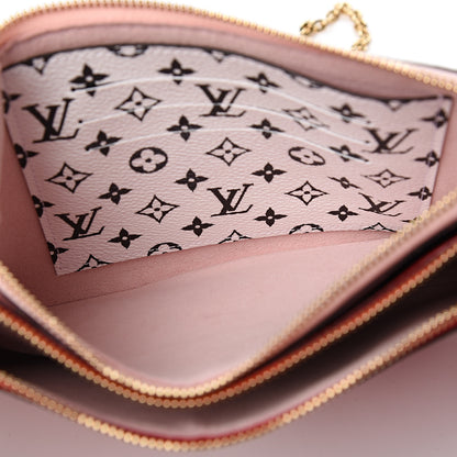 Louis Vuitton Monogram Giant Double Zip Pochette Rouge 5 of 9