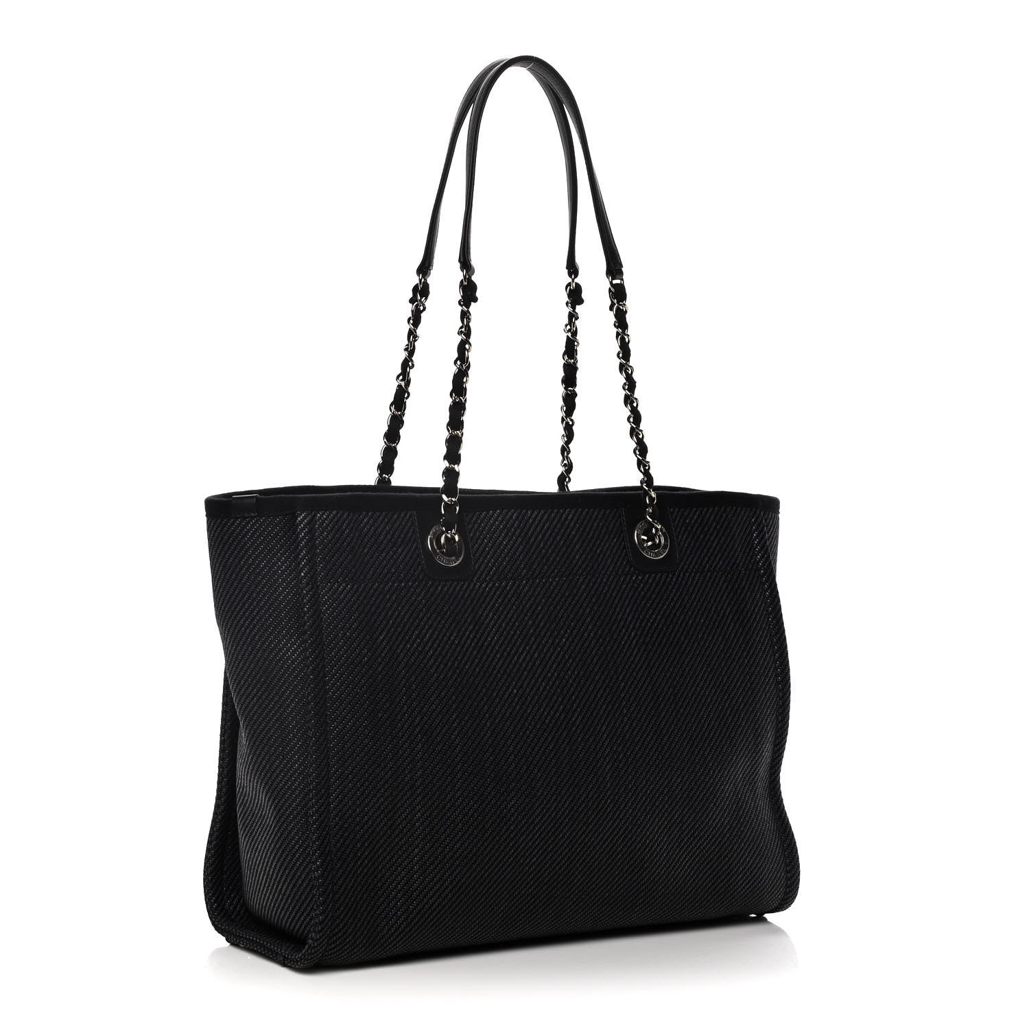Chanel Mixed Fibers Small Deauville Tote Black 2 of 11