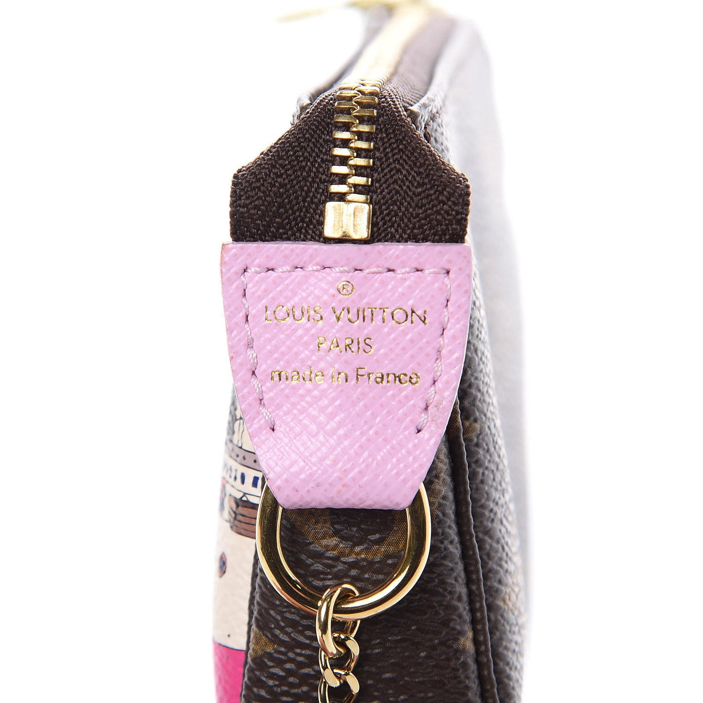 Monogram 2016 Christmas Animation Mini Pochette Accessories Rose Ballerine
