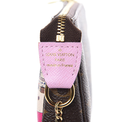Louis Vuitton Monogram 2016 Christmas Animation Mini Pochette Accessories Rose Ballerine 7 of 9