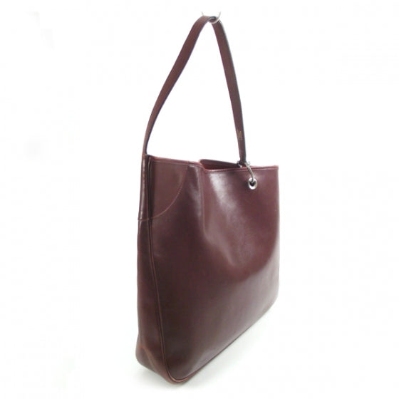 Box Leather Lopsided Tote Rouge