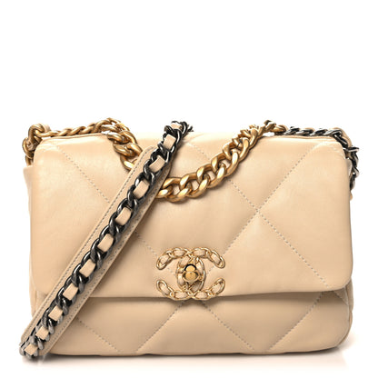 Chanel Lambskin Quilted Medium Chanel 19 Flap Beige 1 of 11