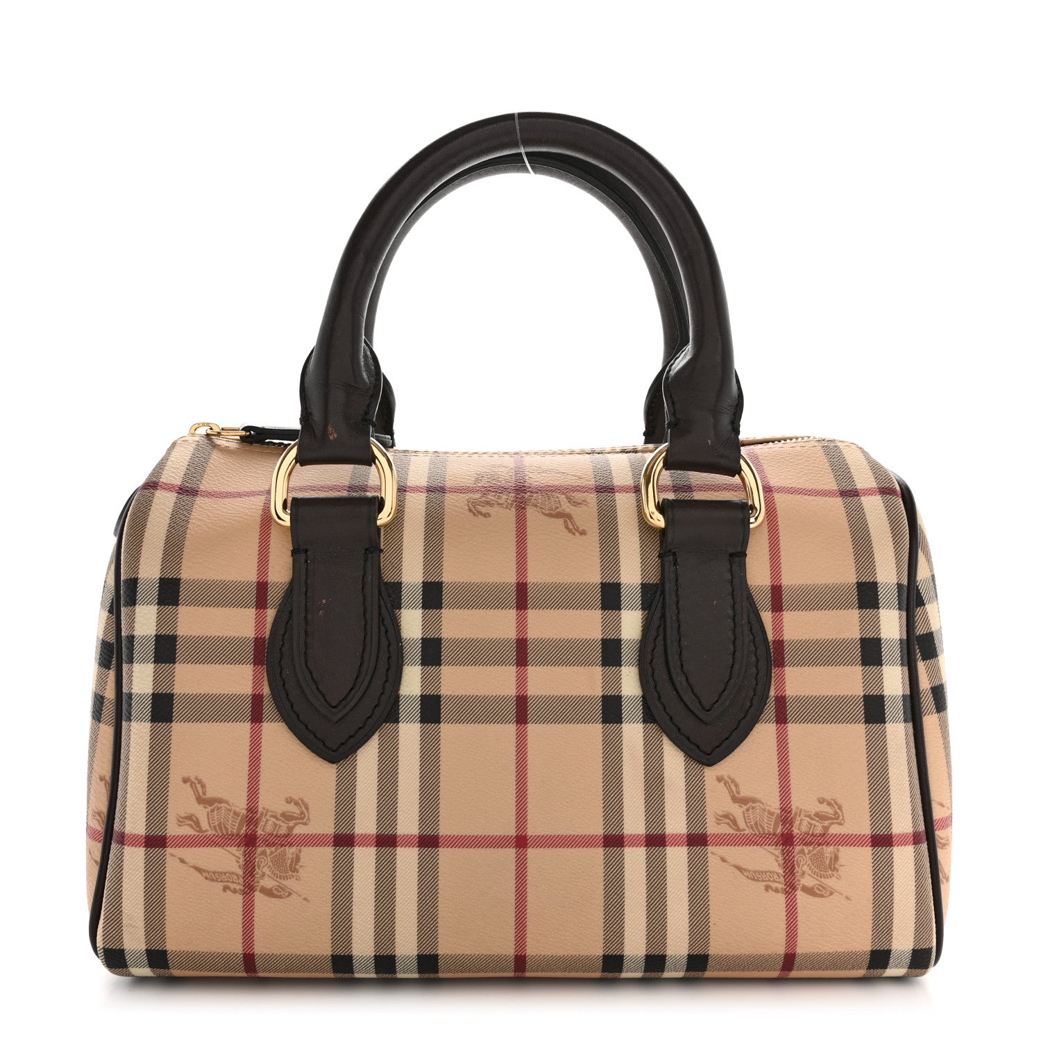 Burberry Haymarket Check Small Chester Bowling Bag Chocolate 1 of 12