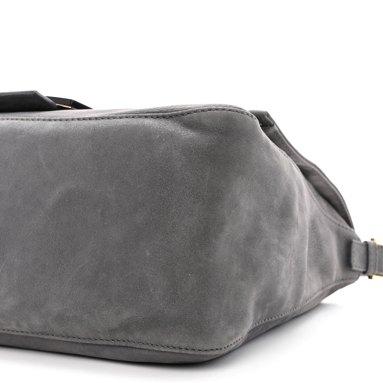 Fendi Vitello Savana Big Mama Baguette Grigio Tartaruga Natural 10 of 10