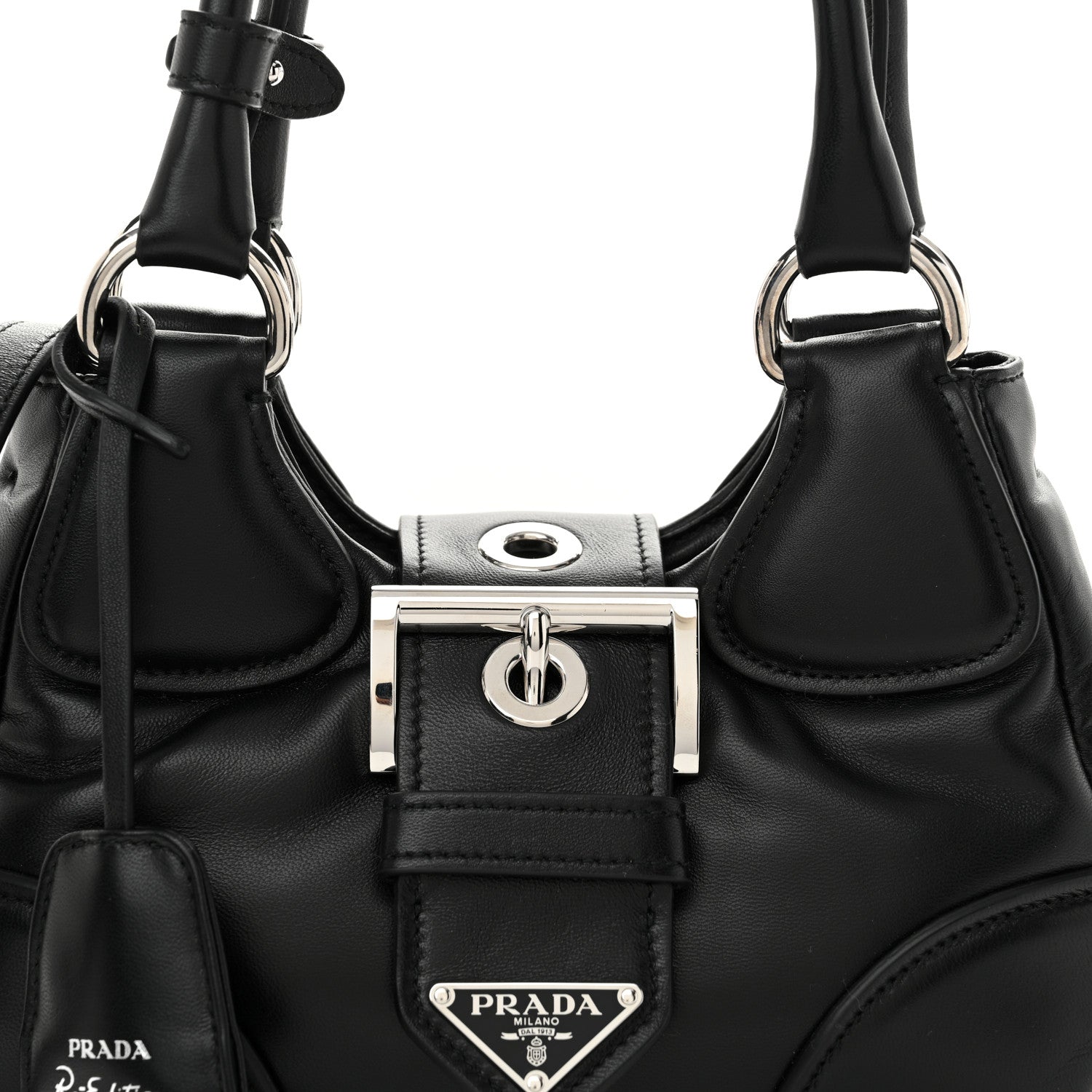 Prada Nappa Soft Padded Re-Edition 2002 Moon Bag Black 7 of 9