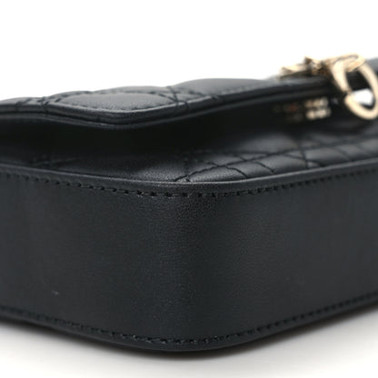 Christian Dior Lambskin Cannage Dior Talk Phone Pouch Black 8 of 10