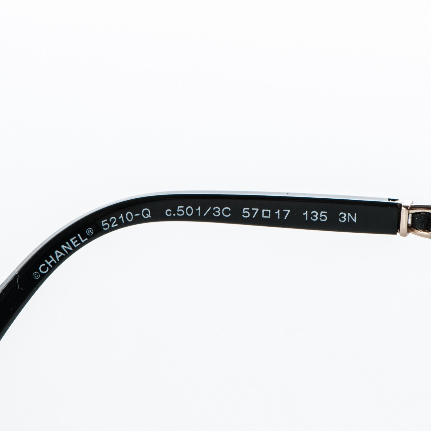 Chanel Lambskin Square Chain Sunglasses 5210-Q Black 5 of 6