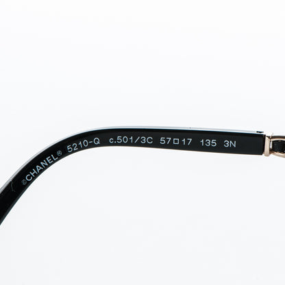 Chanel Lambskin Square Chain Sunglasses 5210-Q Black 5 of 6