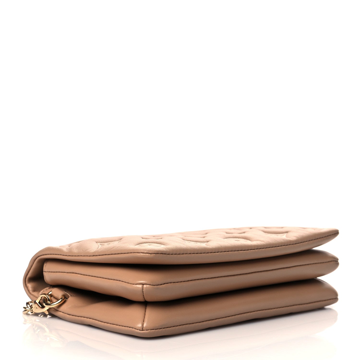 Louis Vuitton Lambskin Embossed Monogram Pochette Coussin Camel 4 of 9