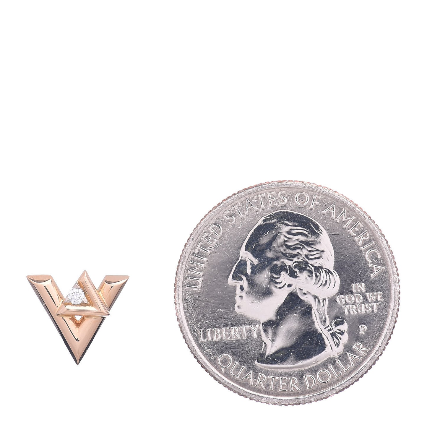 18K Pink Gold Diamond LV Volt Single Stud Earring