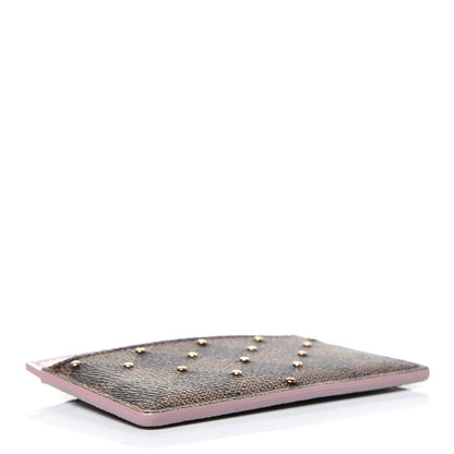 Louis Vuitton Damier Ebene Studded Card Holder Rose Ballerine 4 of 9