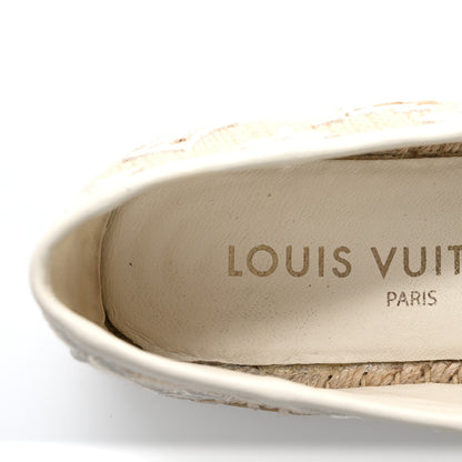 Louis Vuitton Canvas Monogram Starboard Espadrille Flats 37 Beige White 7 of 12