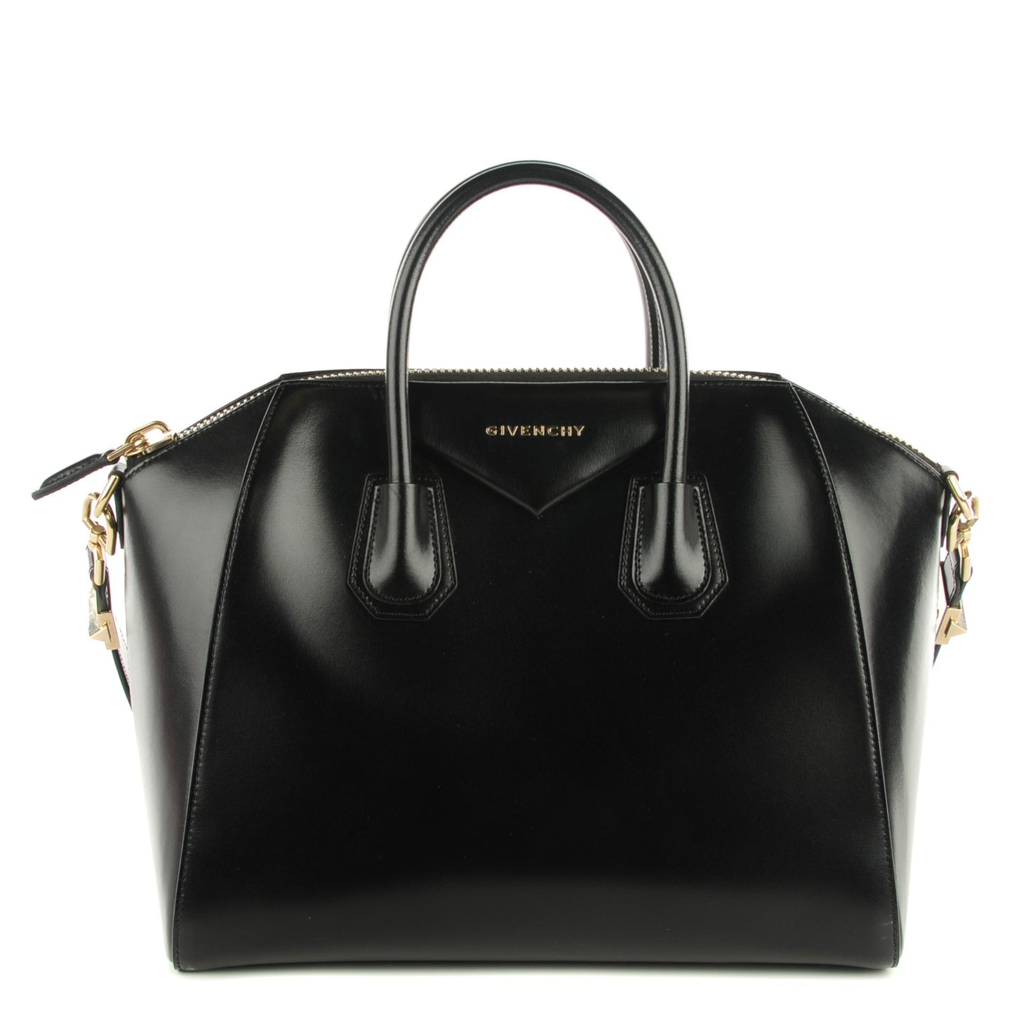 Shiny Lord Calfskin Medium Antigona Black