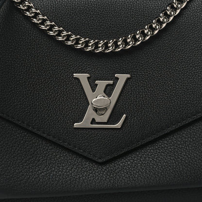 Louis Vuitton Soft Calfskin Mylockme Chain Bag BB Black 7 of 9
