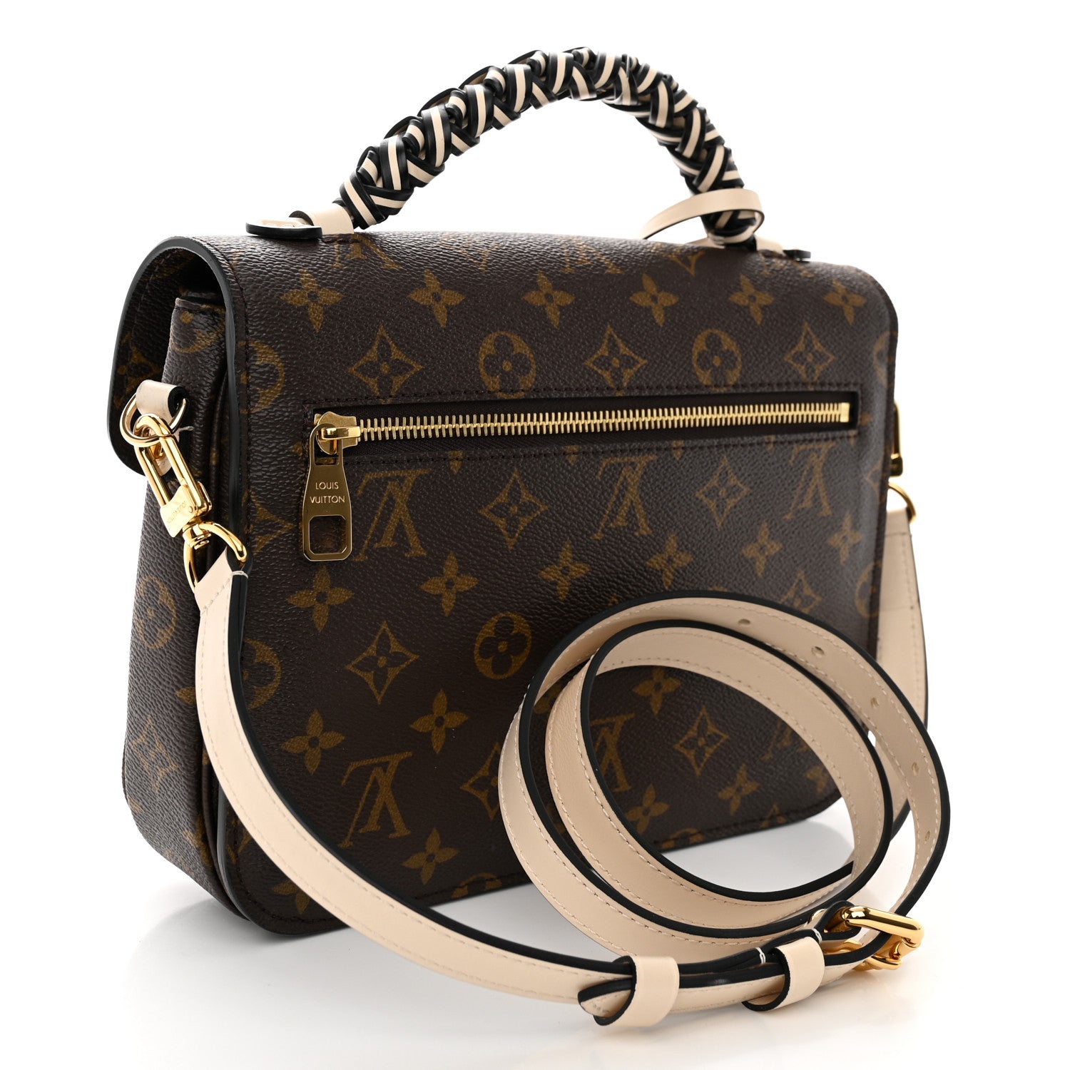Louis Vuitton Monogram Braided Pochette Metis Creme Beige 3 of 10