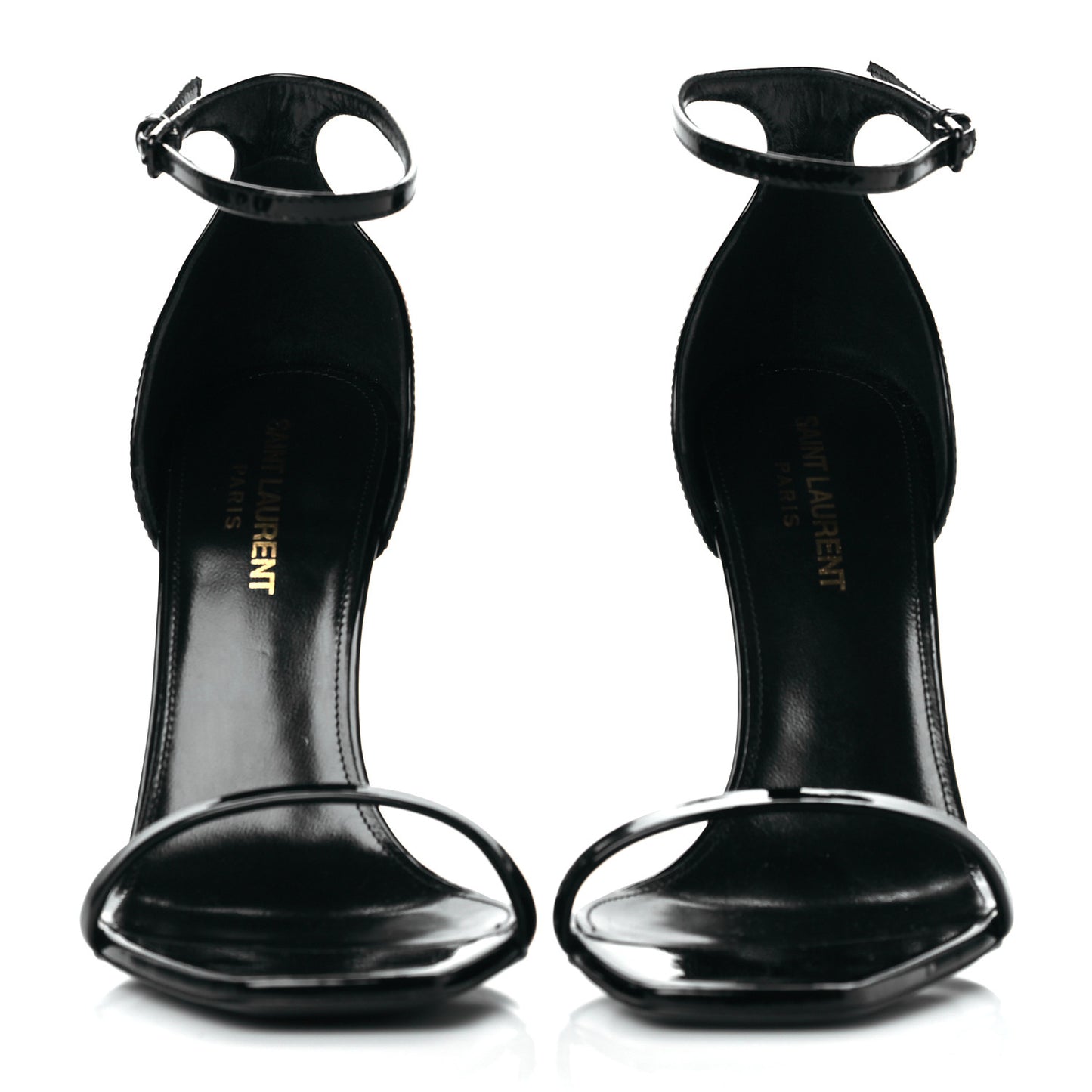 Patent Calfskin Opyum 110 Sandals 38 Black