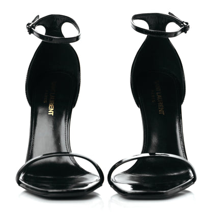 Saint Laurent Patent Calfskin Opyum 110 Sandals 38 Black 2 of 10