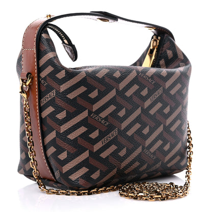 Versace Coated Canvas La Greca Signature Mini Bag Black Carmel 3 of 8