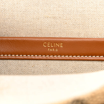 Celine Raffia Jacquard Calfskin Triomphe Large Cabas Thais Natural Tan 6 of 8