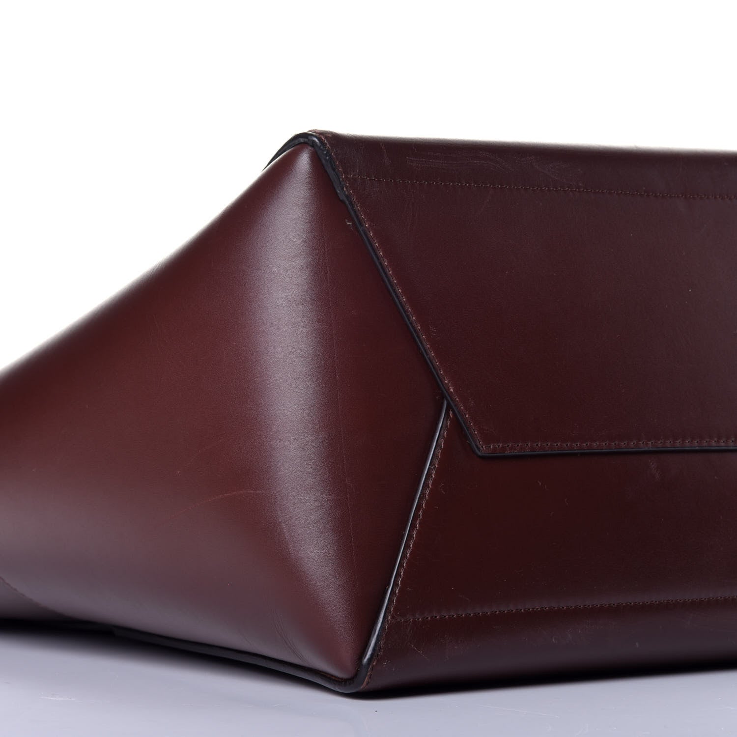 Celine Natural Calfskin Sangle Bucket Bag Burgundy 7 of 8