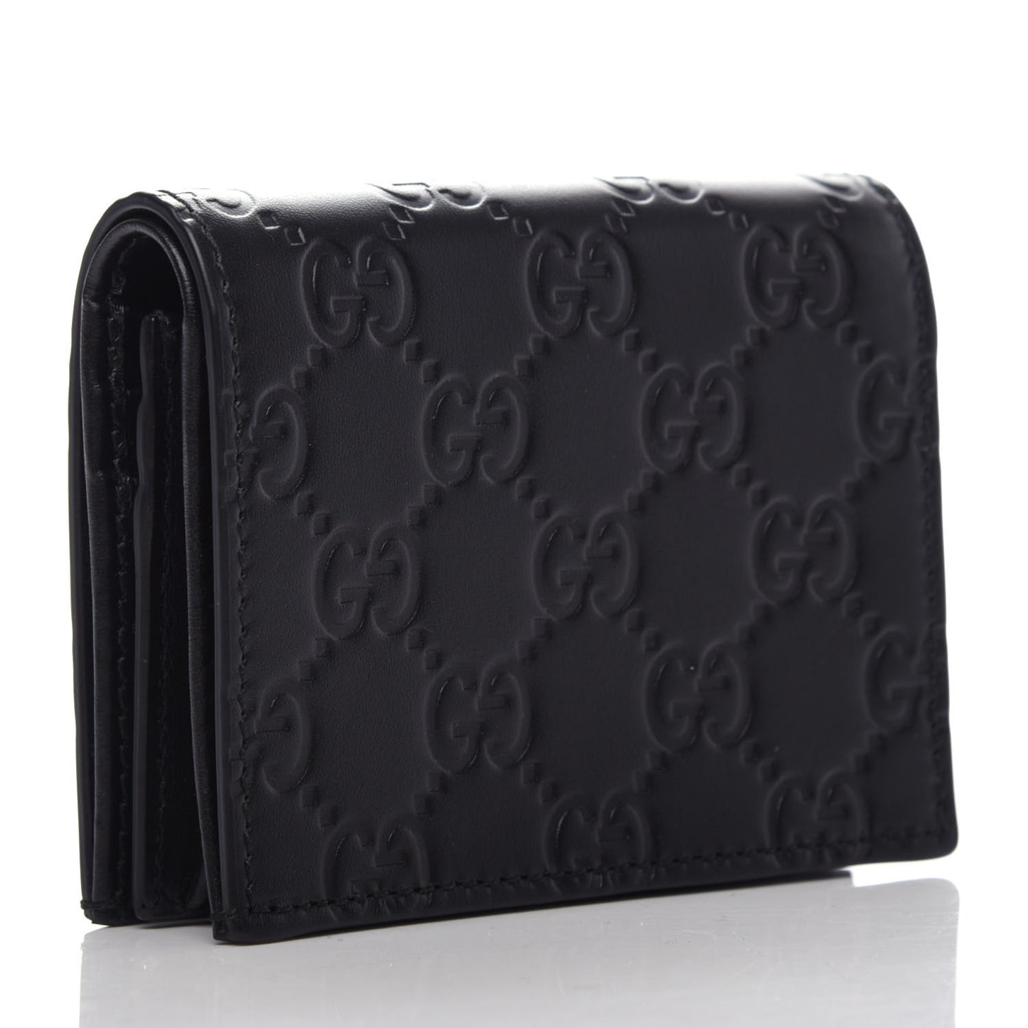 Guccissima Signature Bowy Card Case Wallet Black