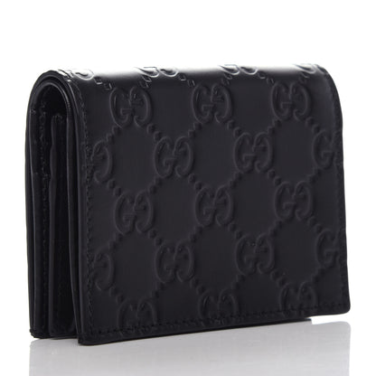 Gucci Guccissima Signature Bowy Card Case Wallet Black 3 of 9