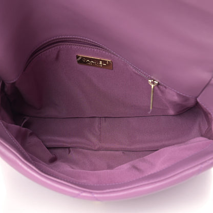 Chanel Goatskin Quilted Large Chanel 19 Flap Purple 5 of 9