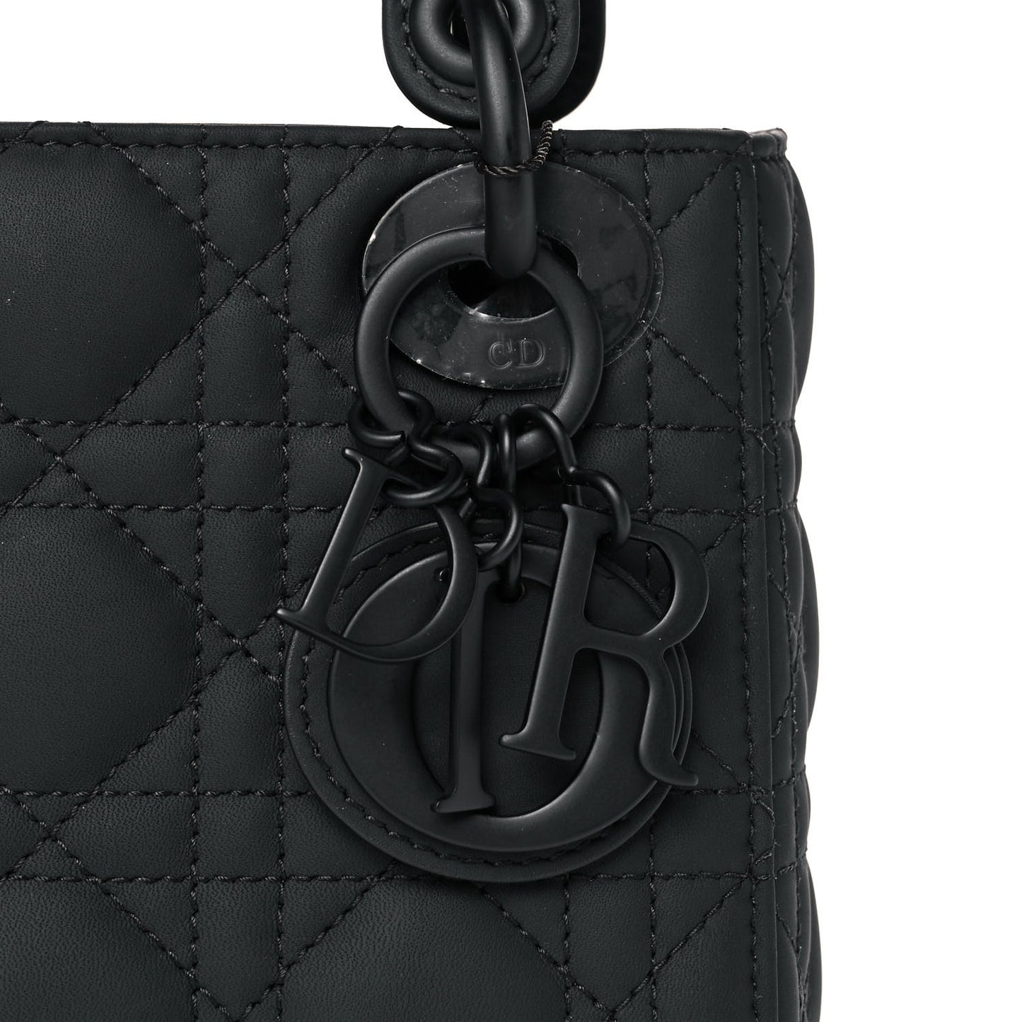 Ultra Matte Calfskin Cannage Mini Lady Dior Black