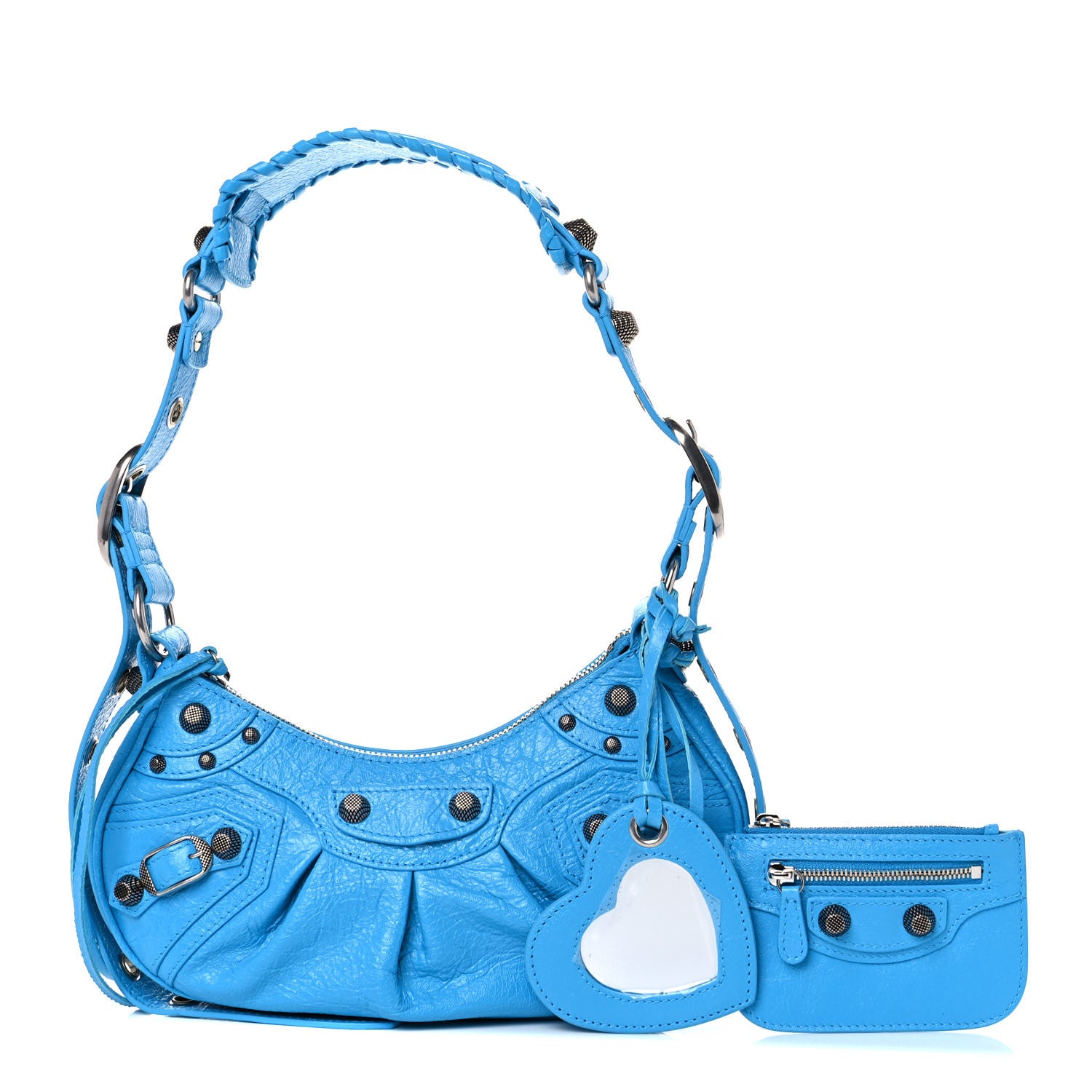 Balenciaga Agneau Arena Le Cagole Shoulder Bag XS Cyan 1 of 14