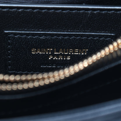 Saint Laurent Calfskin Y Quilted Monogram Small Loulou Chain Satchel Black 5 of 7
