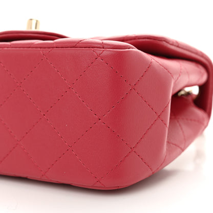 Chanel Lambskin Quilted Mini Square Flap Dark Pink 10 of 10