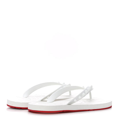 Christian Louboutin Rubber Spike Loubi Donna Flip Flop 39 White 4 of 6