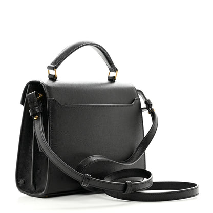 Saint Laurent Grain de Poudre Mini Classic Monogram Cassandra Top Handle Black 3 of 9