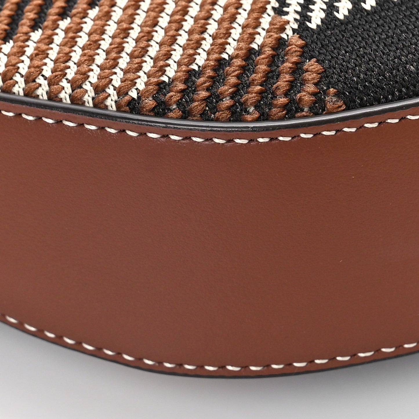 Canvas Calfskin Check Knitted Small Olympia Birch Brown